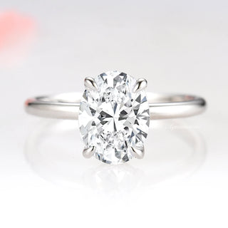 Solitaire Moissanite/ White Sapphire Ring (Hidden Accents)- Sterling Silver