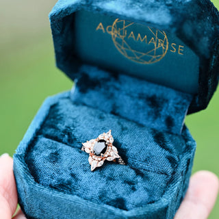 Stella Black Onyx Ring- 14K Rose Gold Vermeil