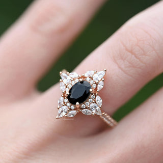 Stella Black Onyx Ring- 14K Rose Gold Vermeil