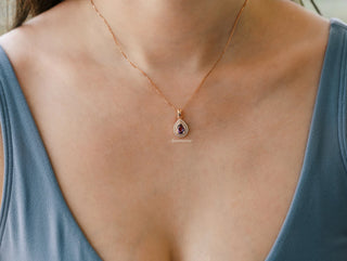 Teardrop Alexandrite Necklace in 14K Rose Gold Vermeil