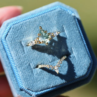 Skye Kite® Green Moss Agate Ring Set in 14K Yellow Gold Vermeil