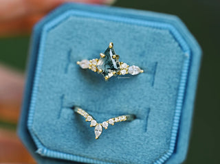 Skye Kite® Green Moss Agate Ring Set in 14K Yellow Gold Vermeil