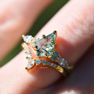 Skye Kite® Green Moss Agate Ring Set in 14K Yellow Gold Vermeil