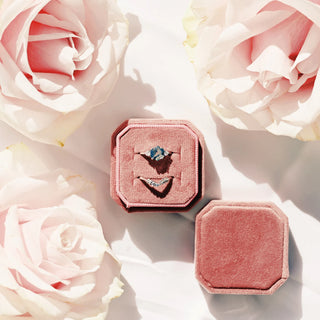 Hexagon Moss Agate Fairy Ring Set in Sterling Silver