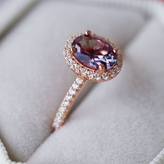 Iris Oval Alexandrite Ring in 14K Rose Gold Vermeil