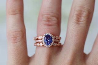 Iris Oval Tanzanite Ring in 14K Rose Gold Vermeil