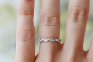 Petite Twisted Vine Wedding Band in Sterling Silver
