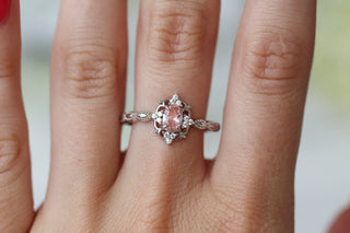 Claire Vintage Morganite Engagement Ring in 14K White Gold