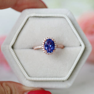 Iris Oval Tanzanite Ring in 14K Rose Gold Vermeil