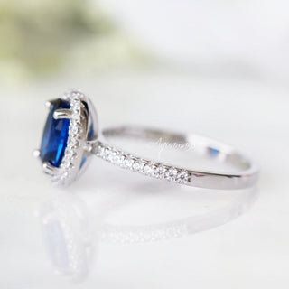 Iris Blue Sapphire Ring- Sterling Silver