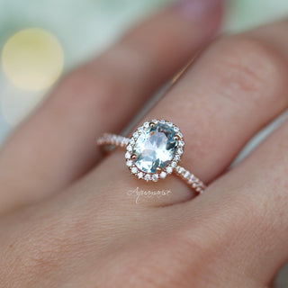 Iris Oval Aquamarine Ring in 14K Rose Gold Vermeil