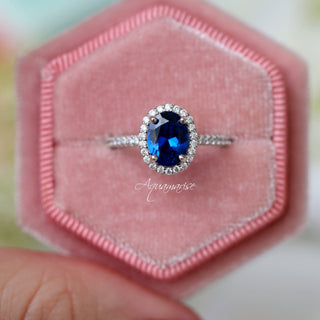 Iris Blue Sapphire Ring- Sterling Silver