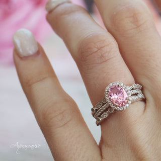 Iris Oval Pink Tourmaline Ring- Sterling Silver