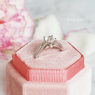 Round Cut Lab-Grown Diamond Engagement Ring- 14K White Gold (IGI Certified)