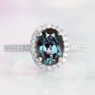Iris Lab-Grown Alexandrite Ring- Sterling Silver