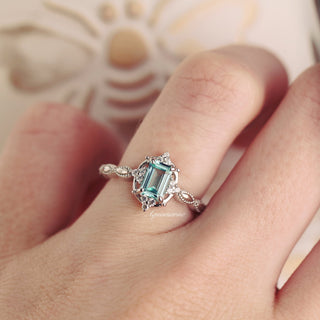 Claire Vintage Aquamarine Ring in 14K White Gold