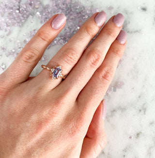 Claire Vintage Alexandrite Ring in 14K Solid Rose Gold