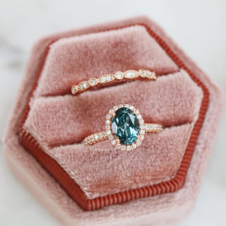 Iris Natural London Blue Topaz Ring in 14K Rose Gold Vermeil