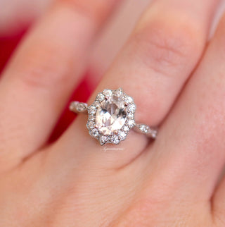 Cordelia Oval Cut Moissanite Engagement Ring in 14K White Gold