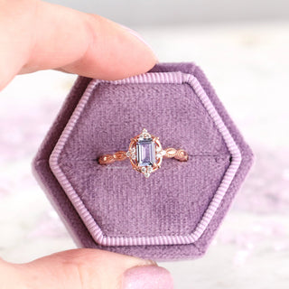 Claire Vintage Alexandrite Ring in 14K Solid Rose Gold