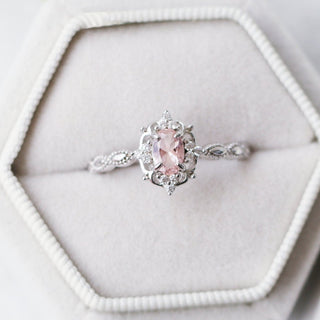 Claire Vintage Morganite Engagement Ring in 14K White Gold