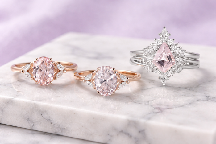 Bagues de fiançailles en morganite : le guide d'achat complet 2026