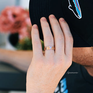 Men's Solid 14K Rose Gold Wedding Bands