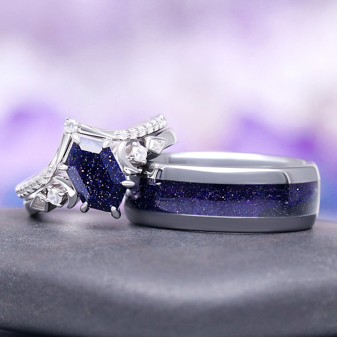 Starry Night Wedding Band in Tungsten (8mm)