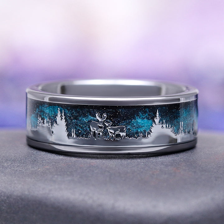 Skye Kite® London Blue Topaz & Emerald Deer Couples Ring