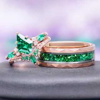 Skye Kite® Emerald Couples Ring Set