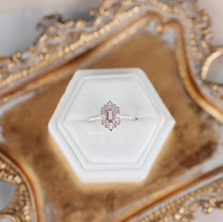 Art Deco Mosaic Morganite Couples Ring Set