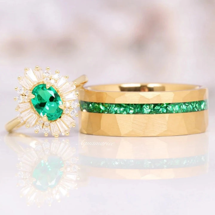 Victoria Emerald Ring in 14K Yellow Gold Vermeil