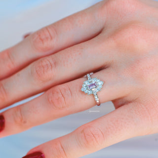 Art Deco Mosaic Morganite Couples Ring Set