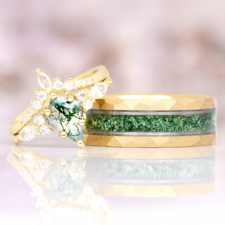 Skye Kite™  Kite Green Moss Agate Couples Ring