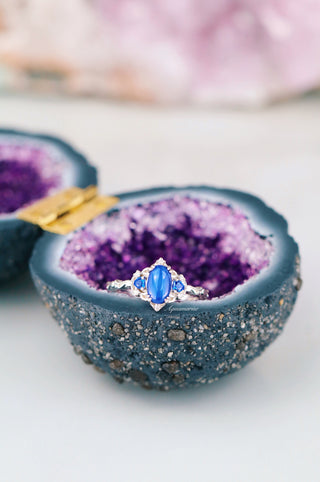 Esme Natural Star Sapphire Engagement Ring in Sterling Silver