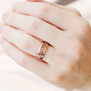Celtic Hexagon Morganite Couples Ring Set