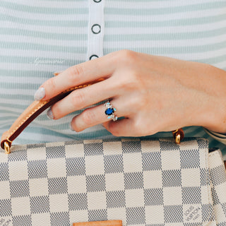 Starry Night & Opal Leaf Ring- Sterling Silver