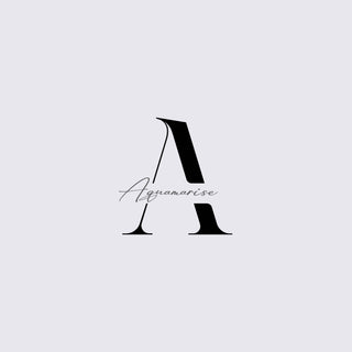 Black letter 'A' with 'Aquamarise' text on a light gray background