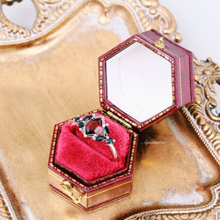 Red Dragon Garnet & Black Onyx Couples Ring Set