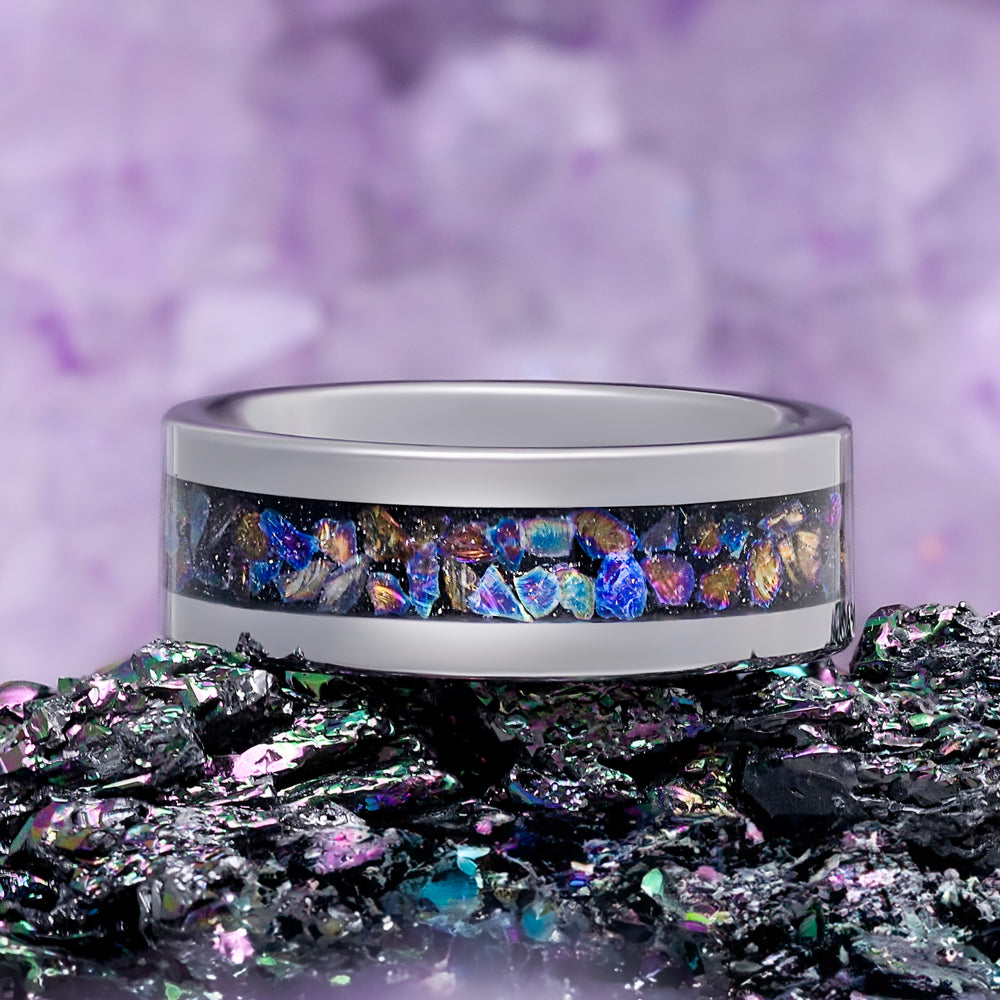 Tungsten carbide wedding band