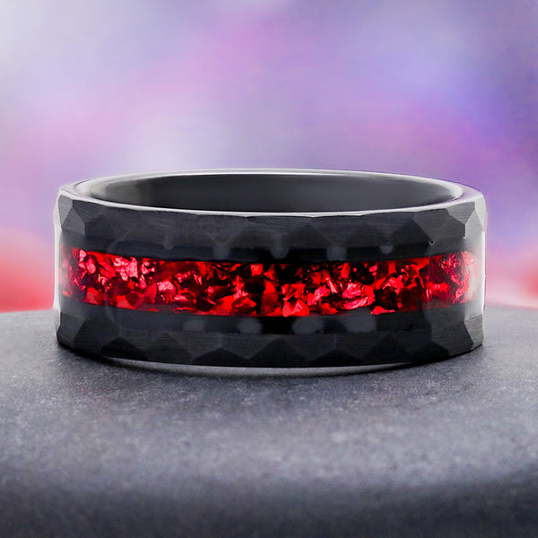 Skye Kite® Natural Red Garnet Couples Ring Set – close-up detail