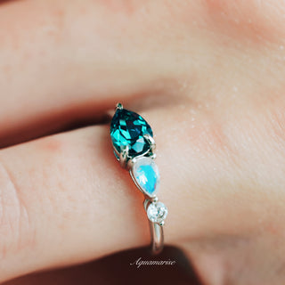 Alexandrite & Moonstone Ring in Sterling Silver