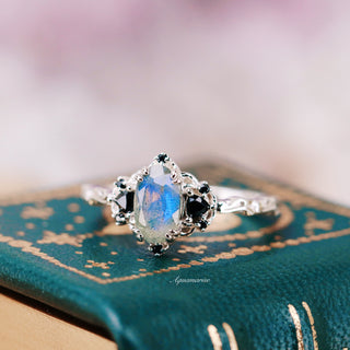 Esme Labradorite & Black Onyx Ring in Sterling Silver