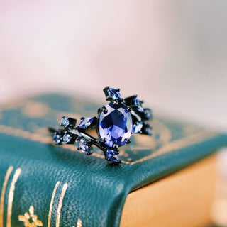 Cornflower Sapphire & Orion Nebula™ Couples Ring Set