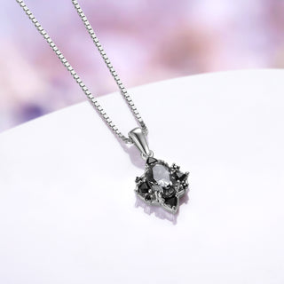 Esme Gray Moissanite & Black Onyx Necklace in Sterling Silver