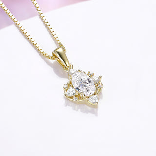 Esme Moissanite Necklace in 14K Yellow Gold Vermeil