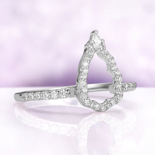 Angled view of the mirror halo band alone in sterling silver
