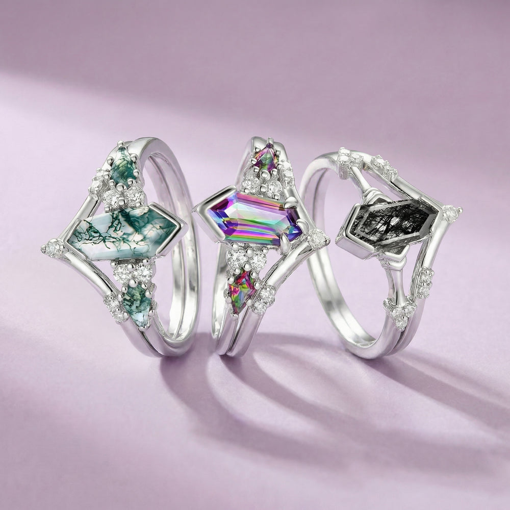 Sterling silver gemstone rings