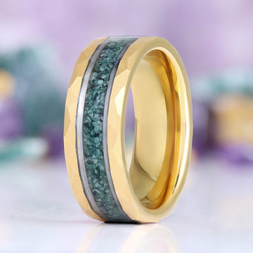 Skye Kite® Green Moss Agate Couples Ring Set