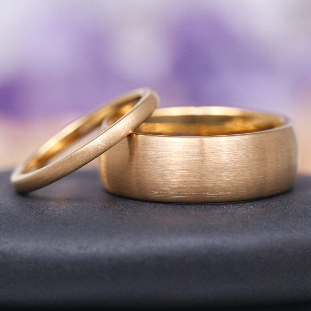 Satin Wedding Band in 14K Solid Yellow Gold (2MM)